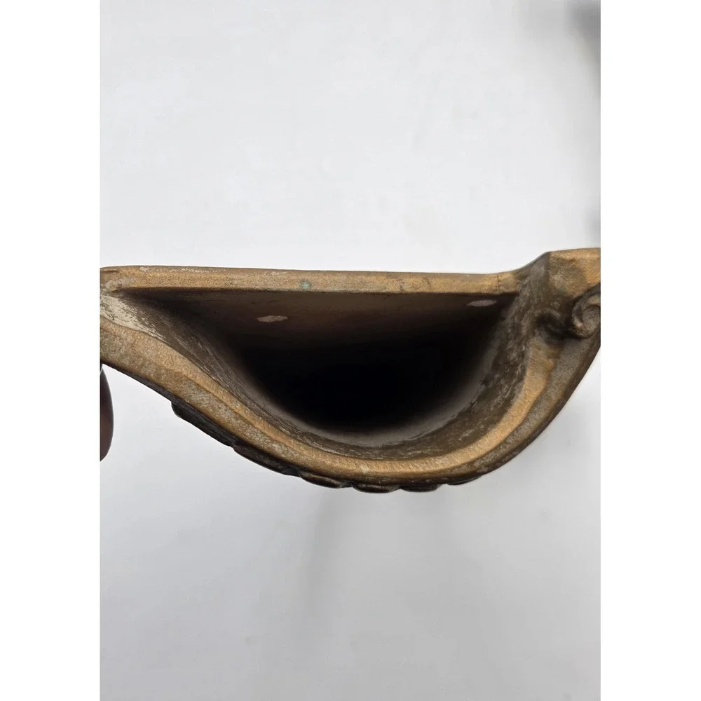 2 Syroco Home Interior Scroll Wall Pocket Planter MCM Decor 70's Gold